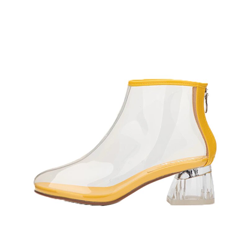 PVC Transparent Rain Ankle Boots