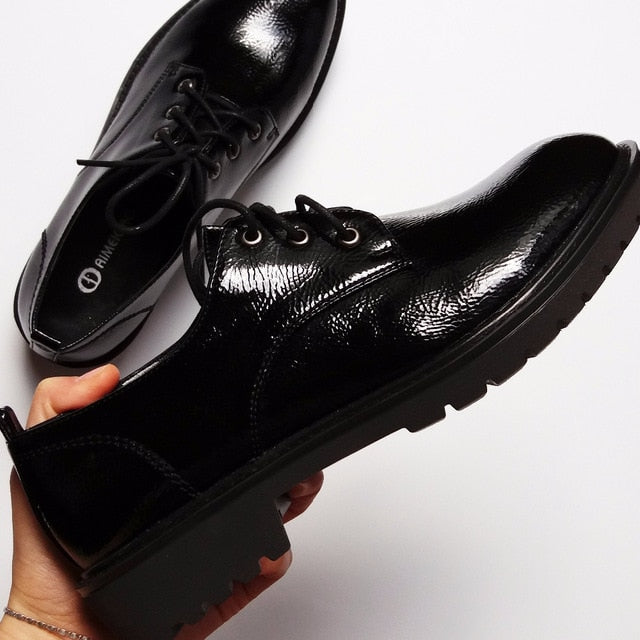 Leather Lace-Up Oxfords