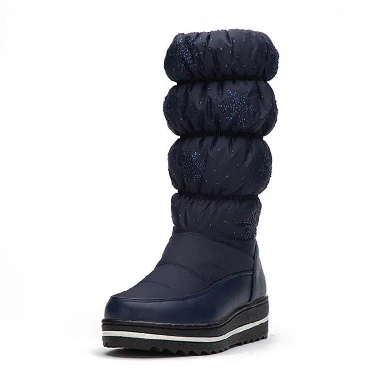 Thick Mid-Calf Snow Boots With Velvet Lining