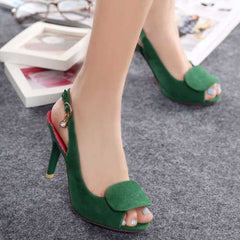 Stylische Peep Toe Pumps mit dünnem High Heel