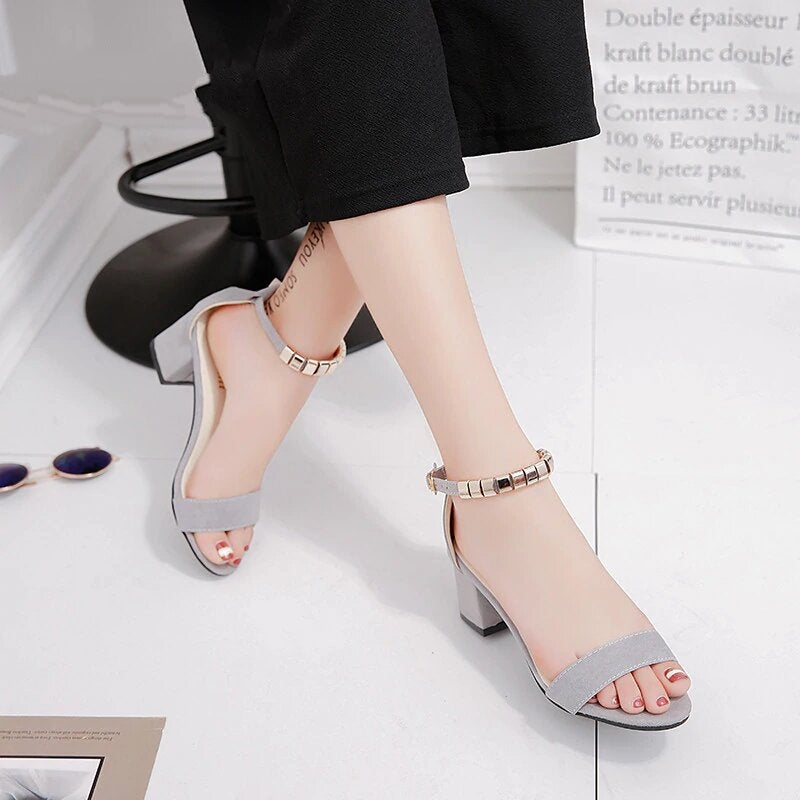 Open Toe Metal String Bead Sandals