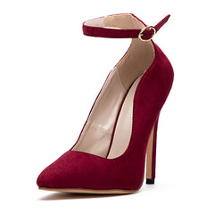 Curve High-Heeled Pumps With Buckles