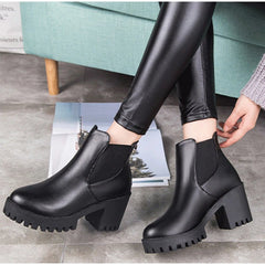 Platform High-Heeled Chelsea Boots