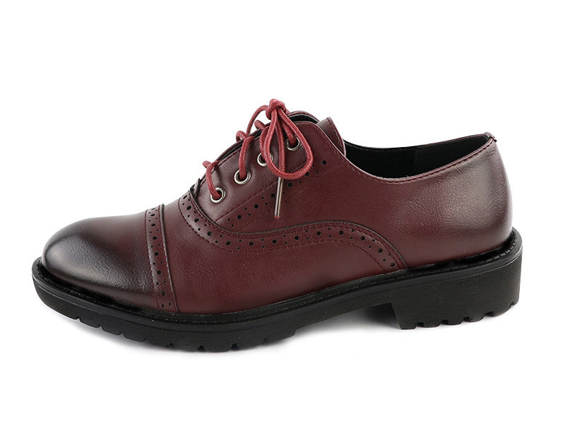 Zapatos Oxford informales de piel sintética con cordones 