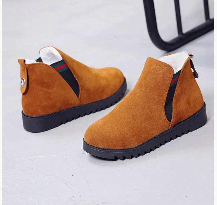 Warm Flat Plush Ankle Boots