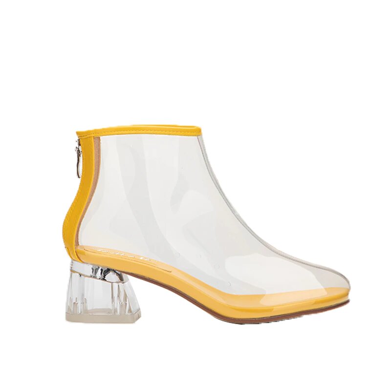 PVC Transparent Rain Ankle Boots