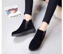 Warm Flat Plush Ankle Boots