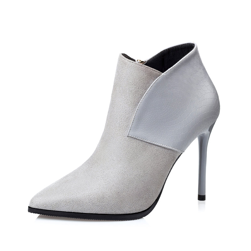 High-Heeled Pointed Toe Ankle Boots