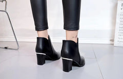 British Style High-Heeled Boots With Rivets