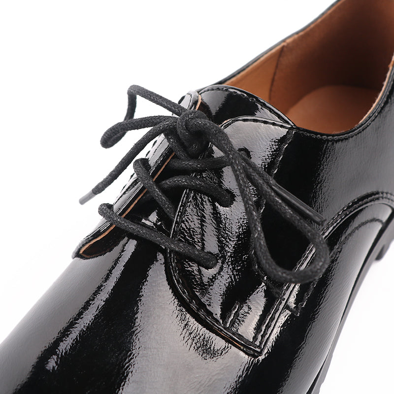 Lace-Up Patent Leather Oxfords