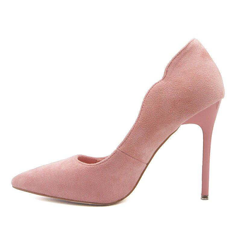 Basic Flock Pumps mit hohem Absatz 