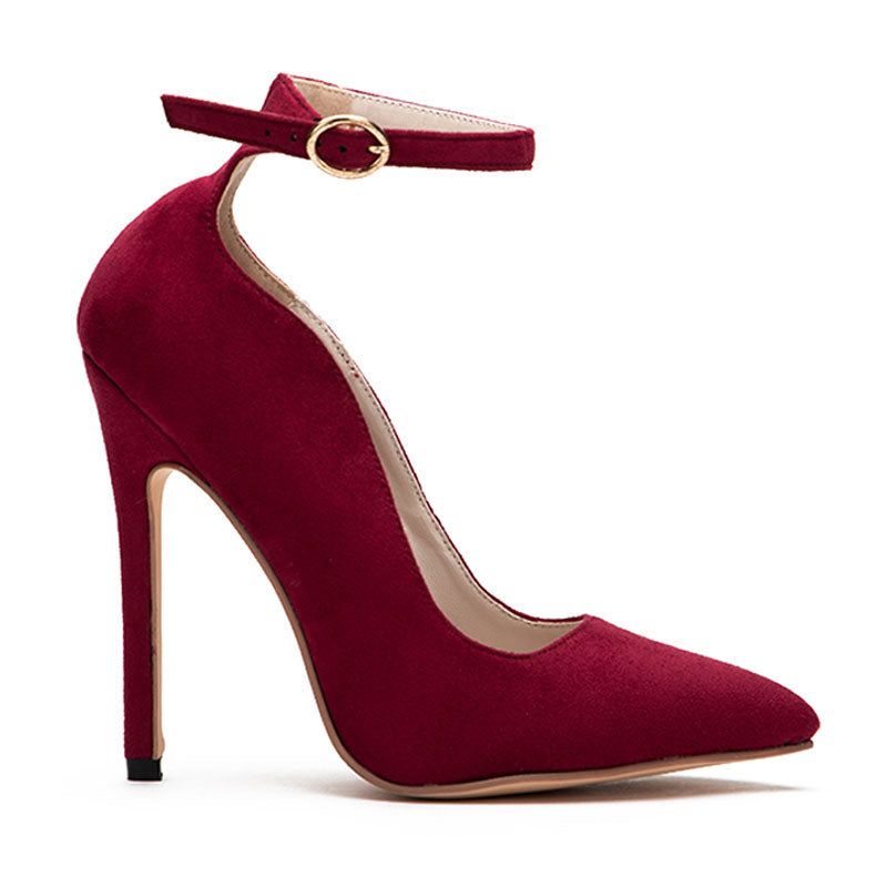 Curve High-Heeled Pumps With Buckles