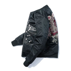 Men's Japanese Embroidery MA1 Jacket Streetwear Hip Hop