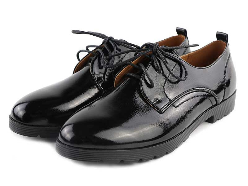 Lace-Up Patent Leather Oxfords