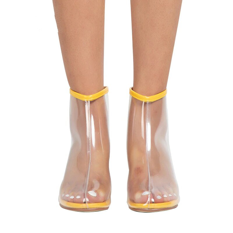 PVC Transparent Rain Ankle Boots