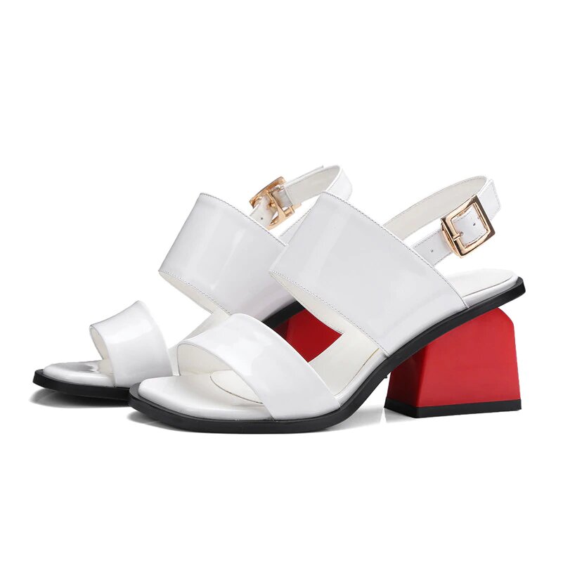 Square-Heeled Ankle Strap Gladiator Sandals