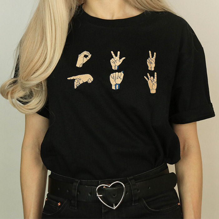 Hands Embroidered T-Shirt