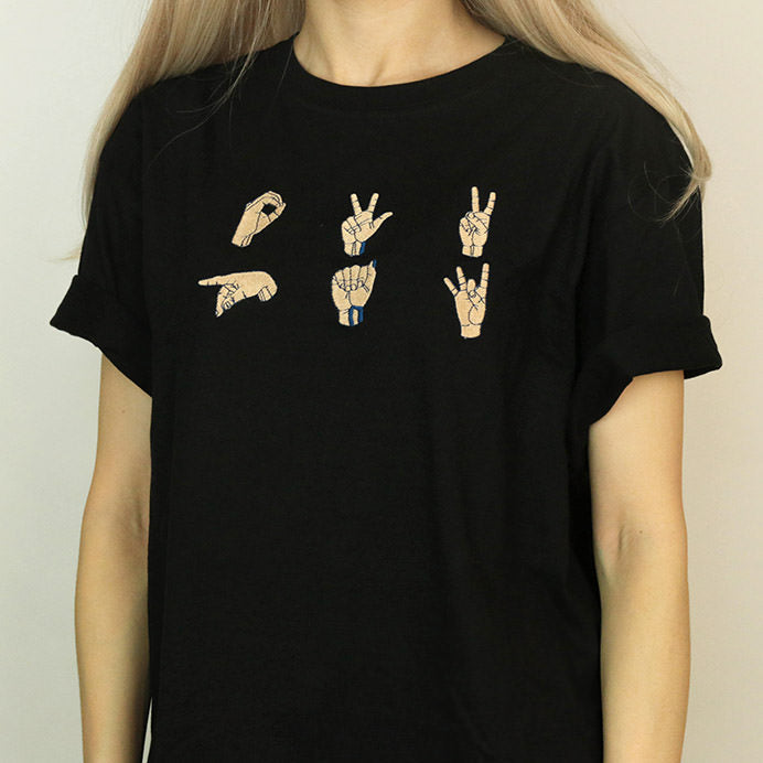 Hands Embroidered T-Shirt