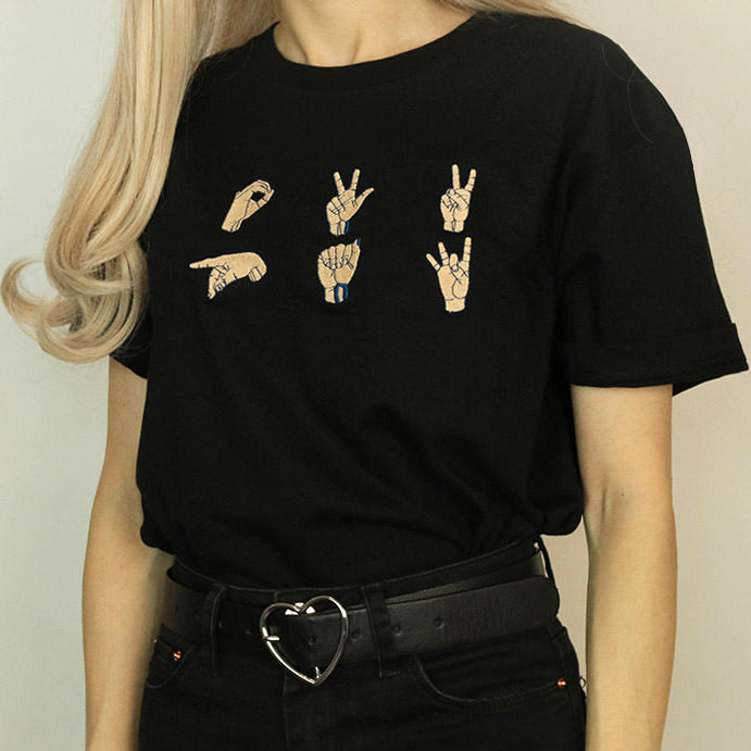 Hands Embroidered T-Shirt