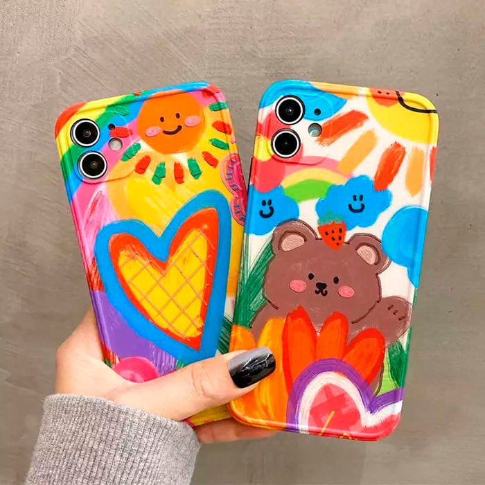 Funda para iPhone con mensaje "Felicidad"