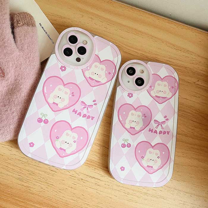 Funda para iPhone con diseño de conejito feliz