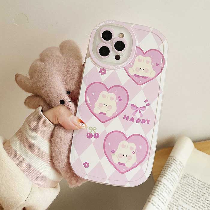 Funda para iPhone con diseño de conejito feliz