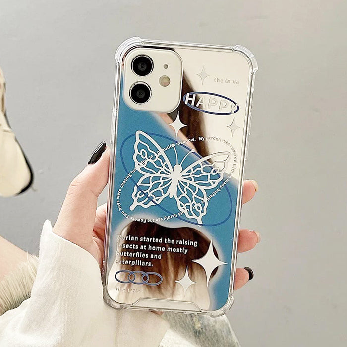 Funda para iPhone con diseño de mariposa feliz