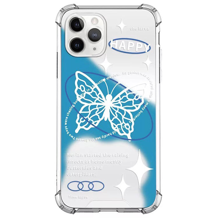 Funda para iPhone con diseño de mariposa feliz