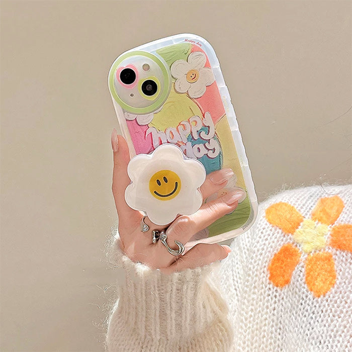 Funda para iPhone con margaritas felices