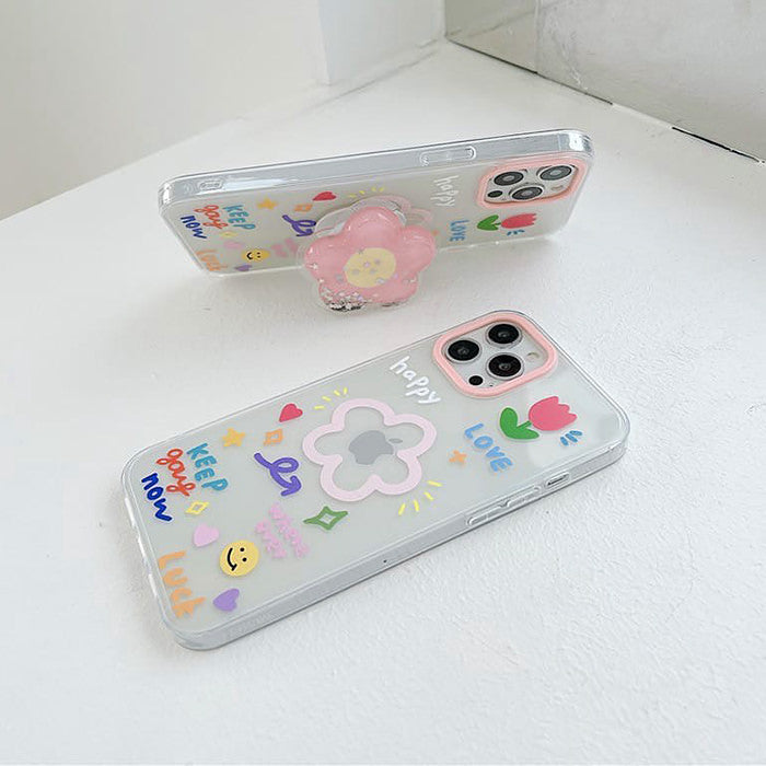 Funda para iPhone con diseño de flor feliz 