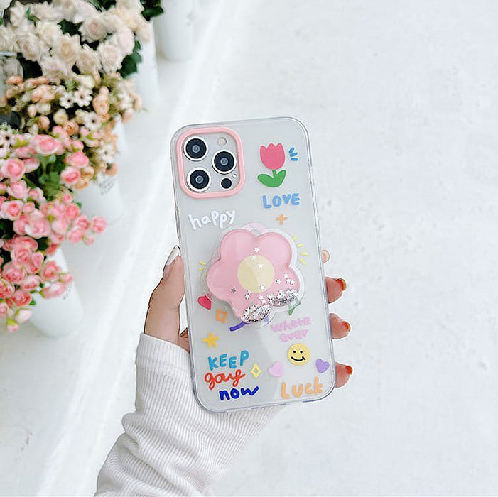 Funda para iPhone con diseño de flor feliz 