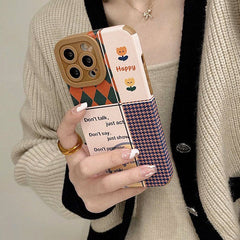 Funda para iPhone con diseño de patchwork feliz