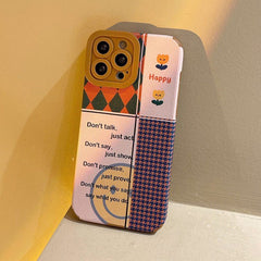 Funda para iPhone con diseño de patchwork feliz