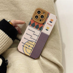 Funda para iPhone con diseño de patchwork feliz