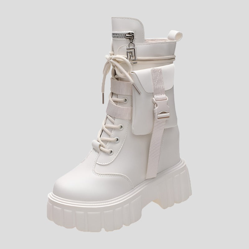 Round Toe Platform Boots for Women