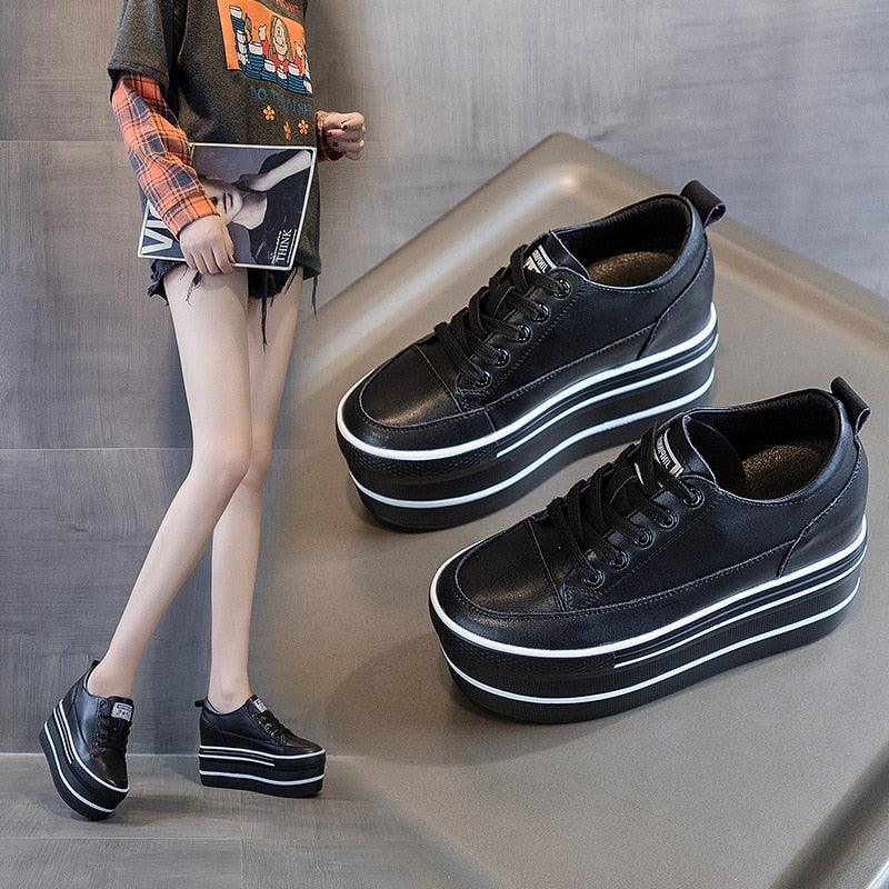 Leather Platform Sneakers for Women