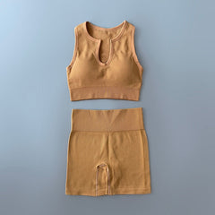 Nahtloses Workout-Yoga-Set für Damen