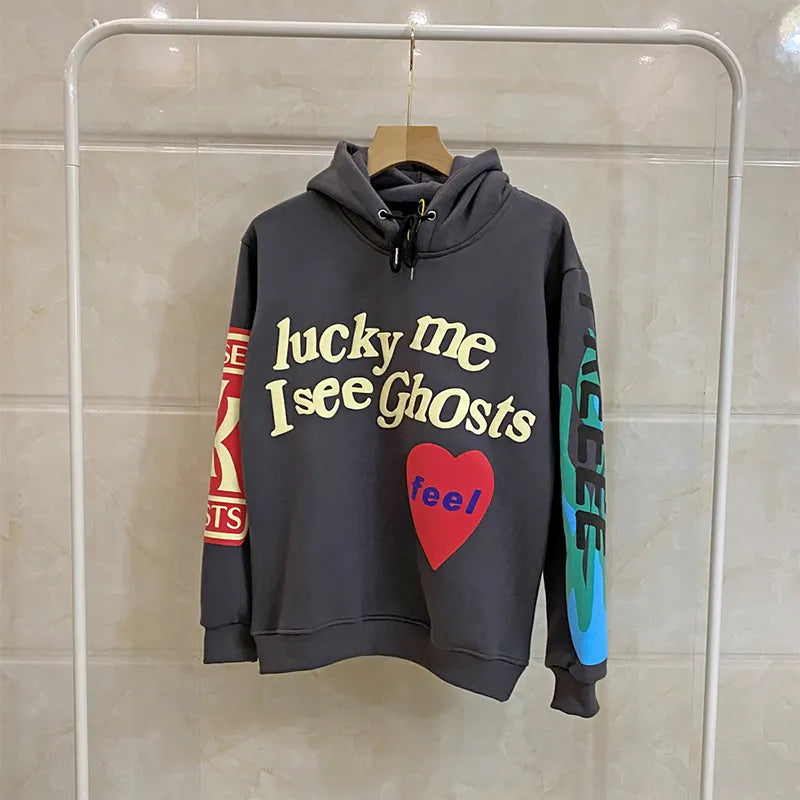 Sudadera con capucha unisex "Por suerte veo fantasmas"