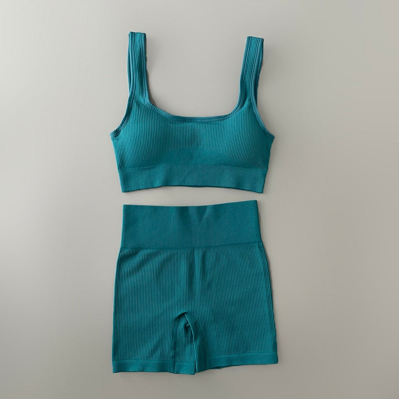 Nahtloses Workout-Yoga-Set für Damen