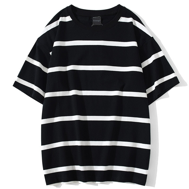 Striped Streetwear All-Match T-shirts for Men