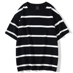 Striped Streetwear All-Match T-shirts for Men