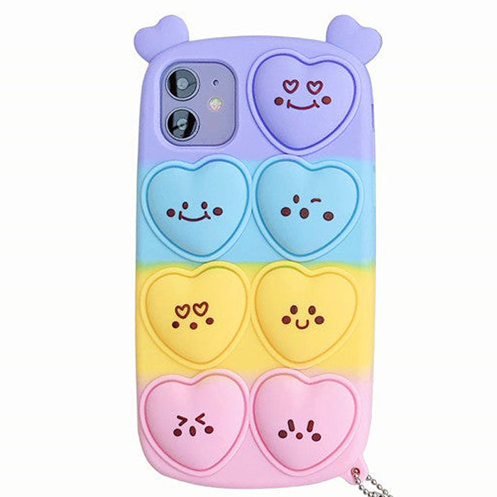 Funda Pop It para iPhone con emoji de corazón