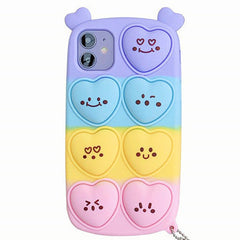 Funda Pop It para iPhone con emoji de corazón