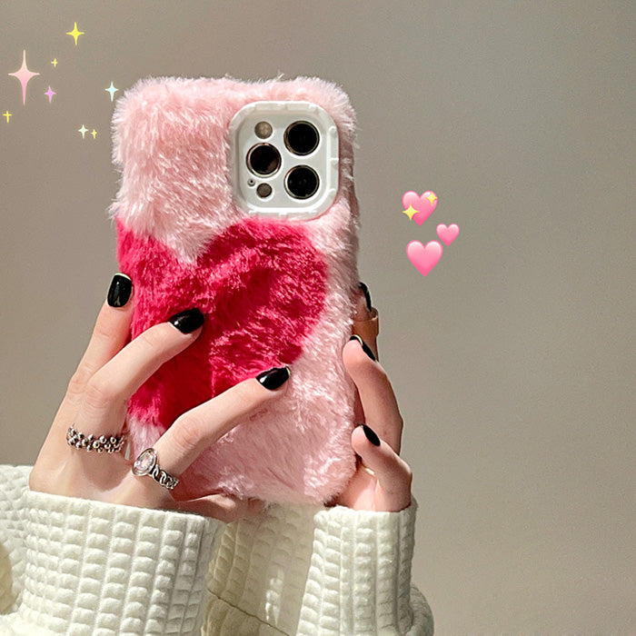 Funda para iPhone con forma de corazón esponjoso