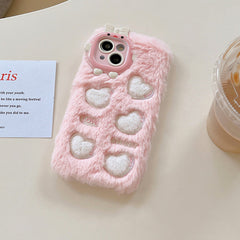 Funda para iPhone con corazón peludo