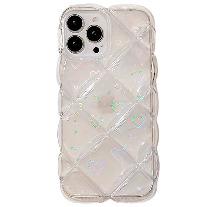 Funda para iPhone con difracción de luz en forma de corazón