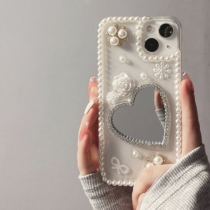 Funda para iPhone con espejo de corazón