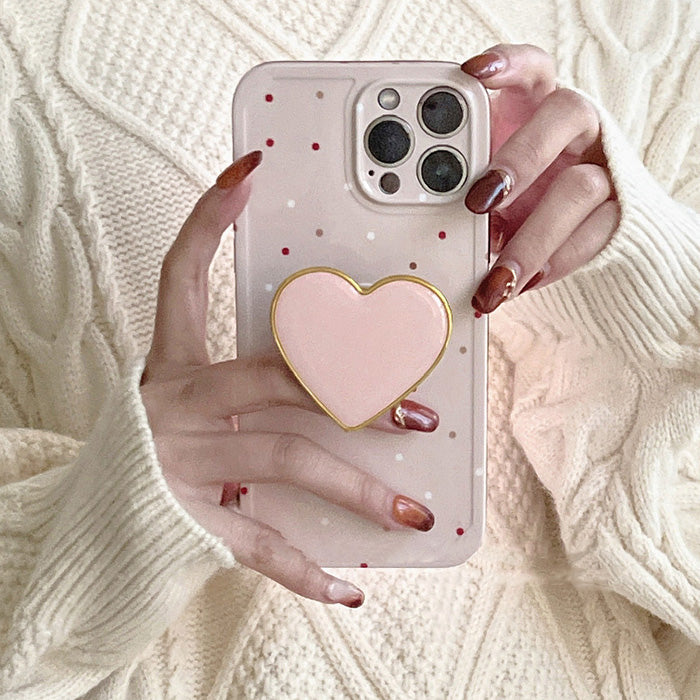 iPhone-Hülle mit Herz-Polka-Dots