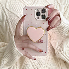 Funda para iPhone con diseño de lunares y corazones