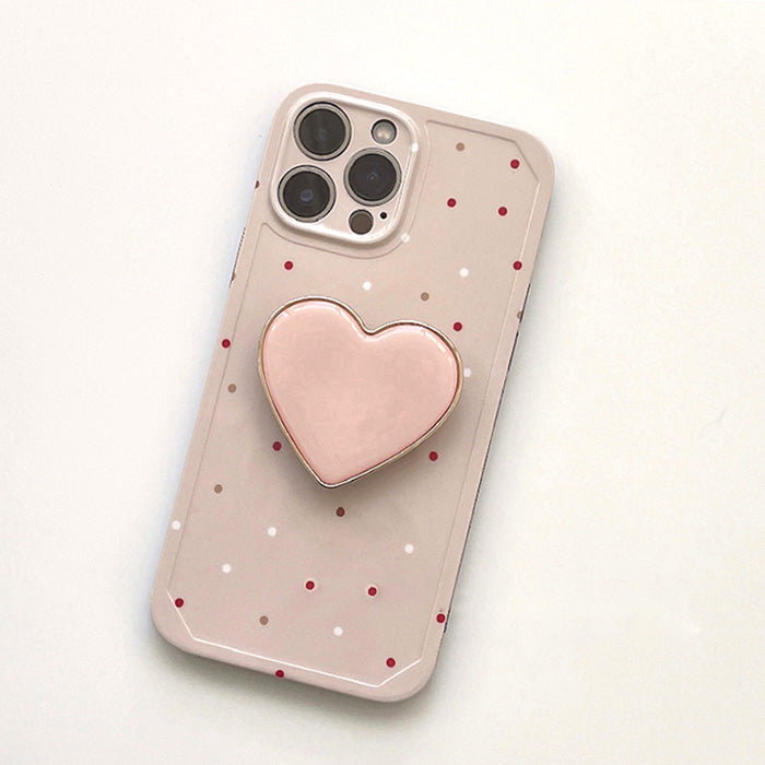 Funda para iPhone con diseño de lunares y corazones